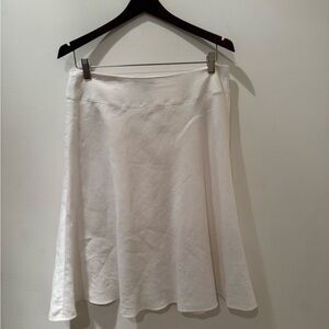 Ann Taylor vintage A-Line Cream linen Skirt. Size 10.